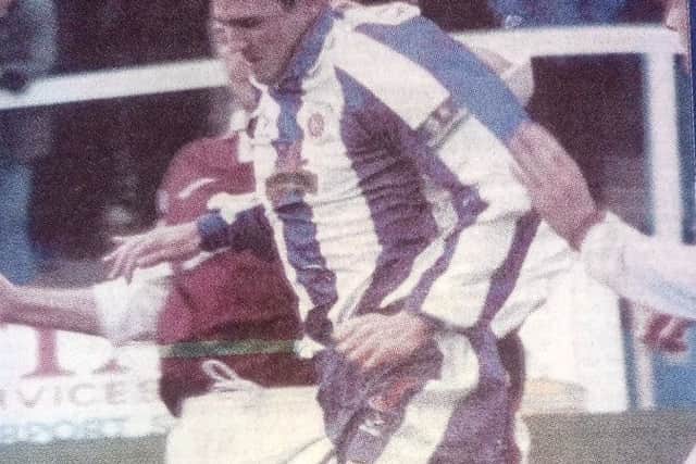Tommy Miller in action for Pools.