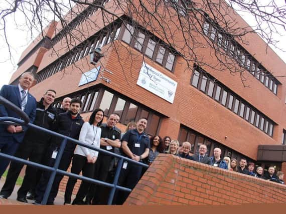 Members of the Hartlepool Community Safety Team outside Hartlepool Police Station.