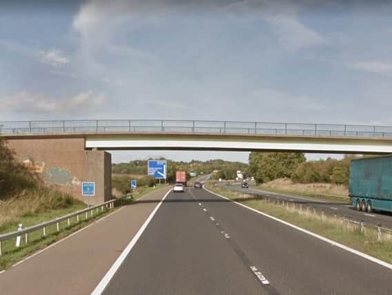 The collision happened on a stretch of the A1(M) through County Durham. Image copyright Google Maps.