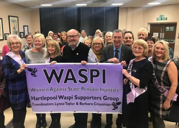 The inaugural meeting of the Hartlepool WASPI branch in December.