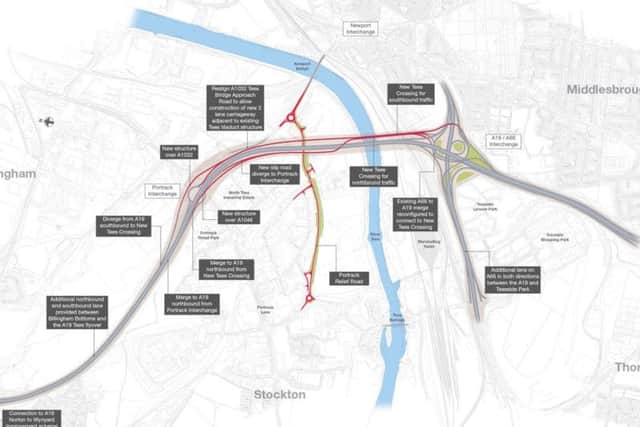 Plans for Option 2, the Tees Viaduct Option.