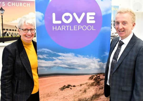 Gill Alexander, the Chief Executive of Hartlepool Borough Council along with Council Leader Christopher Akers-Belcher at  the launch of the Love Hartlepool campaign. Picture by FRANK REID