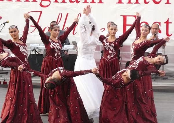 Armenian dancers perform during at Billingham Folk Festival