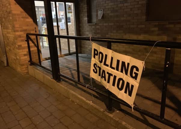 The polling station at Wingate Community Centre.