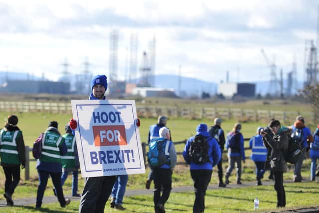 The March to Leave walkers left Hartlepool today on stage two of their route to London.