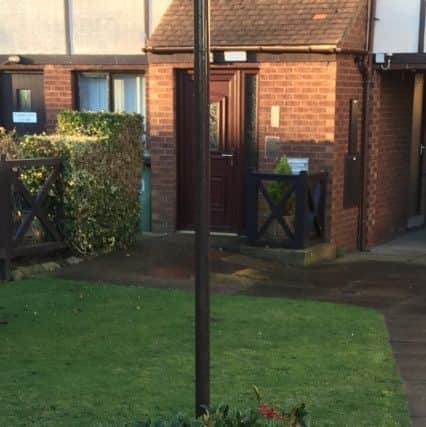 The washing post that was removed from outside Patricia Brown's home in a dispute with the estate's residents association.