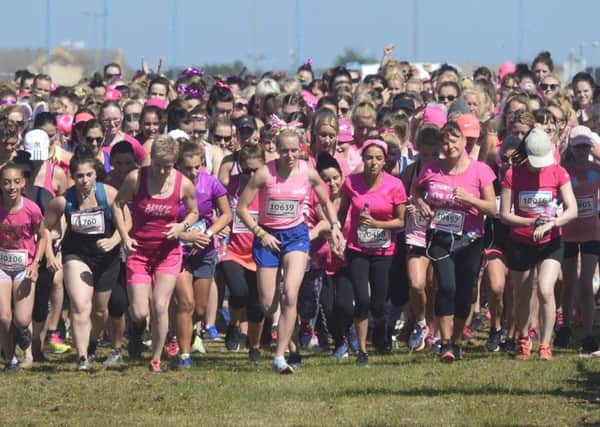 The 'Race for Life' event underway at Seaton Carew. Pics by Tom Collins.