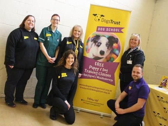 Staff from Hartlepool Borough Council and Dogs Trust.