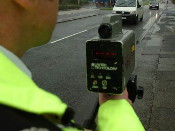 An officer with a speed camera in Hartlepool