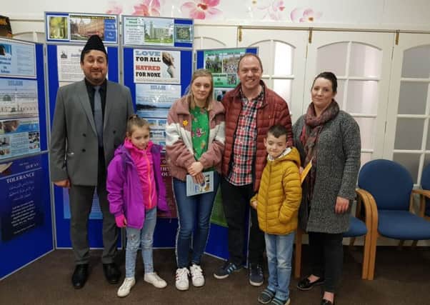 A family who visited the mosque open day on Saturday.