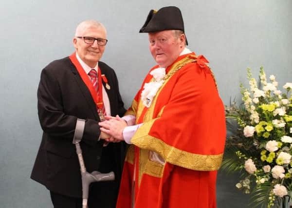 Hartlepool mayor Coun Allan Barclay with deputy mayor Coun Rob Cook.