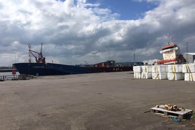 The Tango Sol is berthed in Hartlepool's port.