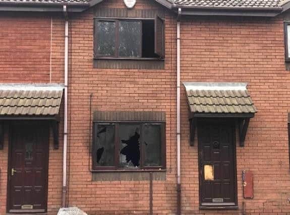 A suspected arson attack was carried out on this house in Hart Lane, Hartlepool, in the early hours of Saturday.