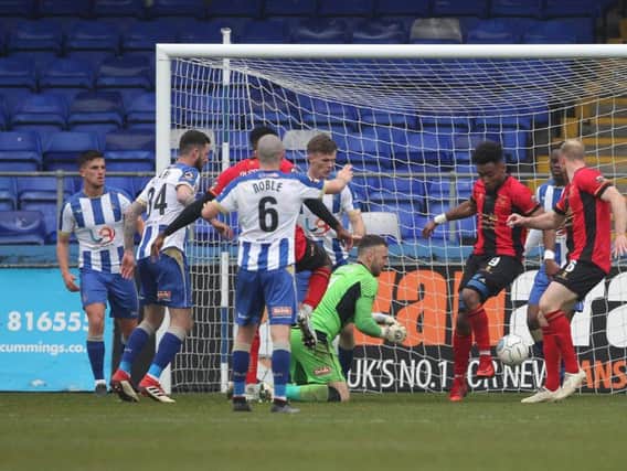 Hartlepool lost 1-0 to Solihull Moors on Saturday after a costly error from goalkeeper Scott Loach.