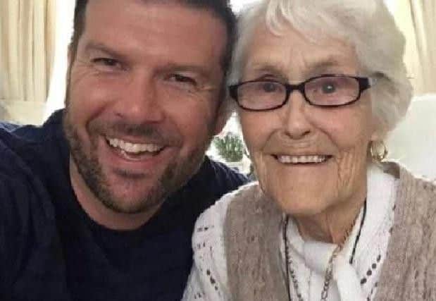 David with grandmother Doreen Ritchie.