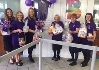 Staff at Yorkshire Bank are supporting Alice House Hospice's Purple Week