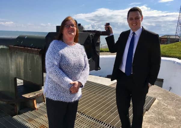Heugh Battery Museum manager Diane Stephens with Tees Valley Mayor Ben Houchen during his tour of the site.