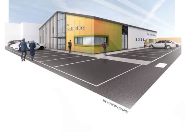 Artists impression for 'The Scott Building' which is next door and has also been given planning approval, which features teaching and workshop space for film and television students.