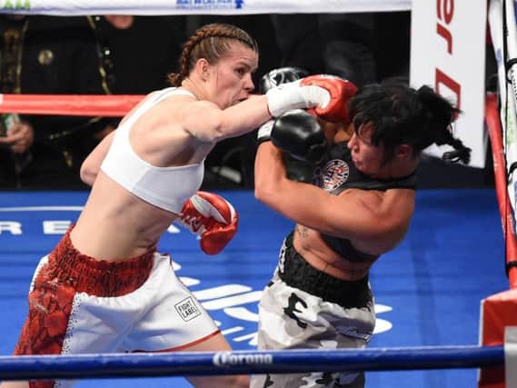 Savannah Marshall in action in one of her five professional wins.