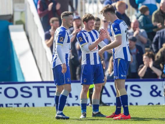 Pools won their first game in four against Halifax Town this afternoon (Shutterpress).