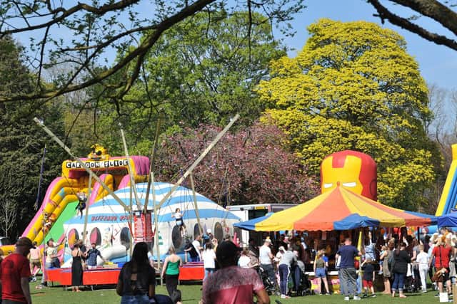 Crowds enjoying the Friends of Ward Jackson Park's Easter fun day.
