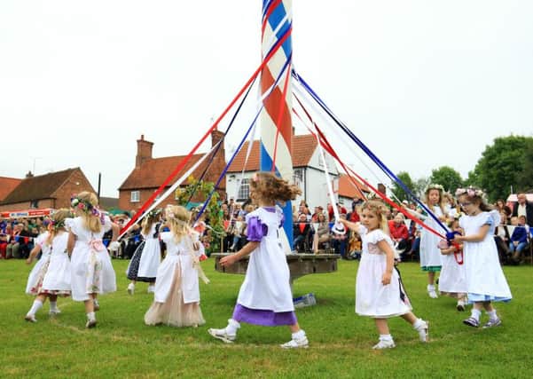 Wellow May Queen Celebrations 2017. Dancing round the Maypole. Picture: Chris Etchells