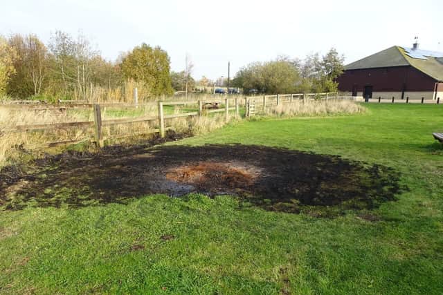 Damage caused in the arson attack in November last year at Summerhill.