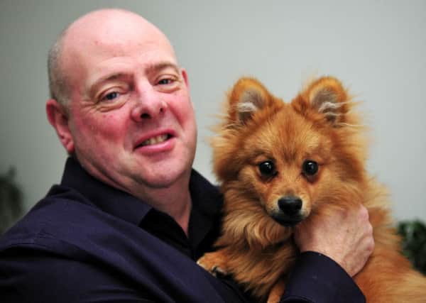 Dave Shaw with dog Pedro