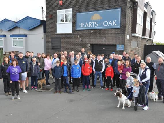 Walkers set off from the Heart of Oak, Peterlee, to raise money for Alice House Hopsice.