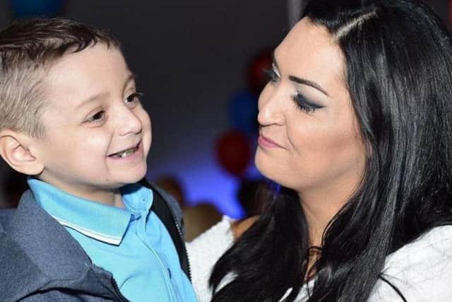 Bradley Lowery and mum Gemma pictured together at his sixth birthday party.