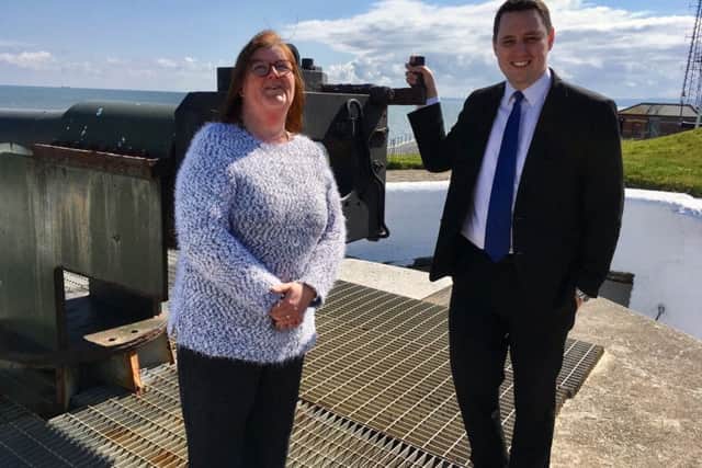Heugh Battery Museum manager Diane Stephens with Tees Valley Mayor Ben Houchen during his tour of the site.