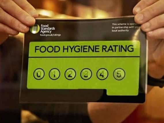 Food hygiene ratings run from zero to five.