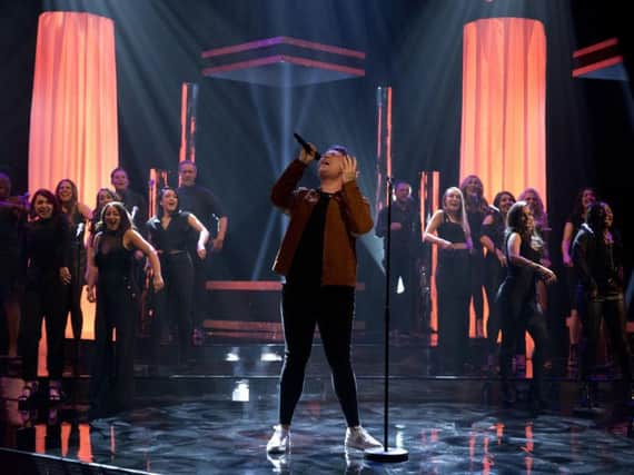 Michael Rice performs BIgger Than Us on The Graham Norton show. Picture: PA.