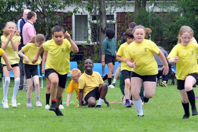 The short race at the St. Josephs Primary School sports day in 2012.