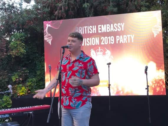 Michael Rice performs at the British Embassy Garden Party. Picture: Darron Copeland.