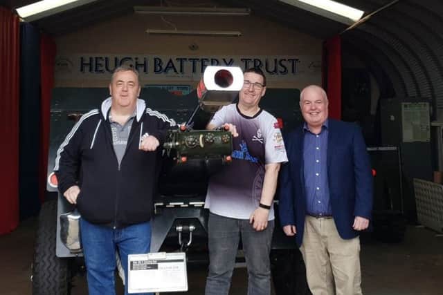 Left to right: Tommy 2 Tommy organisers Ian Cawley, Stephen Picton and Councillor Dave Hunter at the Heugh Battery Museum.
