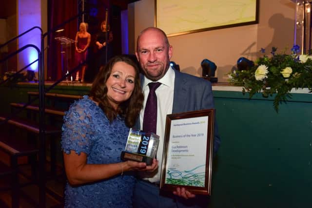 Overall Business of the Year winners Gus Robinson Developments at the Hartlepool Business Awards 2019.
