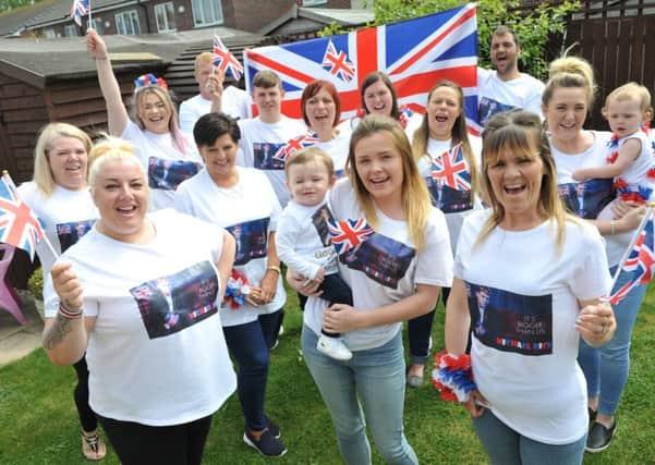 Friends supporting Hartlepool's Michael Rice in the Eurovision Song Contest Final.