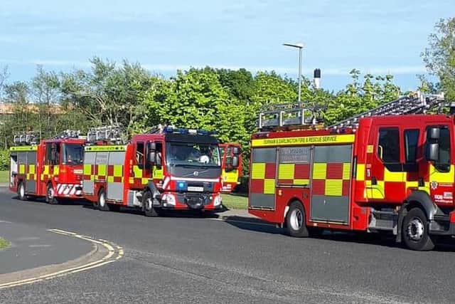 Fire appliances on the scene. Photo by Mary Cartwright.