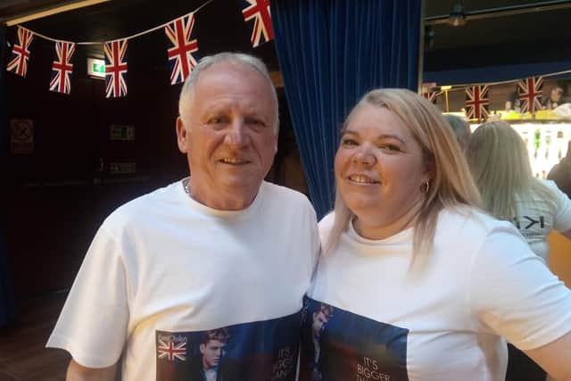 Two of Michael Rice's relatives, Alan Rice and Pam Rice, at Hartlepool Town Hall Theatre on Saturday night.