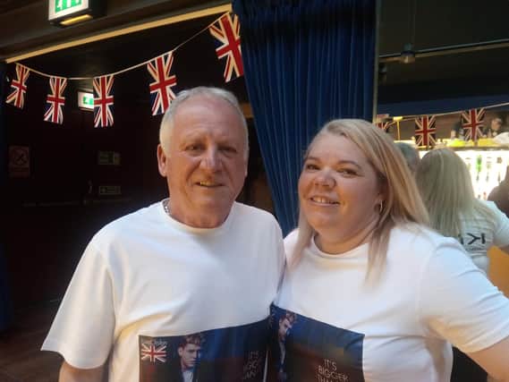 Two of Michael Rice's relatives, Alan Rice and Pam Rice, at Hartlepool Town Hall Theatre on Saturday night.