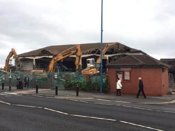Demolition work has started at last on the derelict Longscar Centre at Seaton Carew seafront.