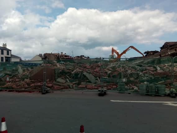 The Longscar building being removed from Seaton Carew skyline.