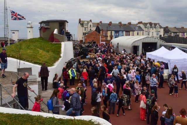 Crowds gather at the Heugh Battery Museum.