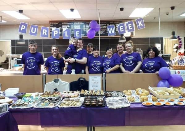 TJ Hughes staff in Hartlepool held a coffee morning as part of their support for Alice House Hospice's Purple Week.