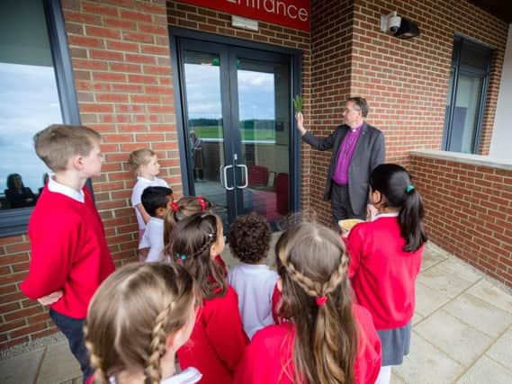 Bishop Paul blesses the new Wynyard CofE Primary School on its official opening