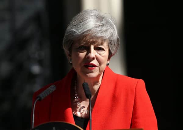 Prime Minister Theresa May makes a statement outside at 10 Downing Street in London, where she announced she is standing down as Tory party leader on Friday June 7. Photo credit: Yui Mok/PA Wire.