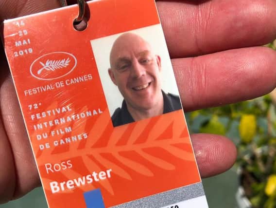 Ross Brewster's ID for the Cannes Film Festival.