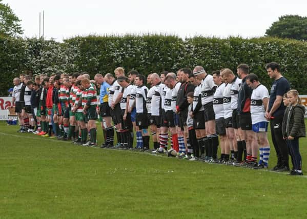 A minutes silence at the start of a memorial rugby match for Martin Boatman, of Washington, who played for West Hartlepool RFC before he died of cancer aged 35 in January, was held at Brinkburn, on Saturday, between a West Vets side against a select Rest of Hartlepool Vets team.