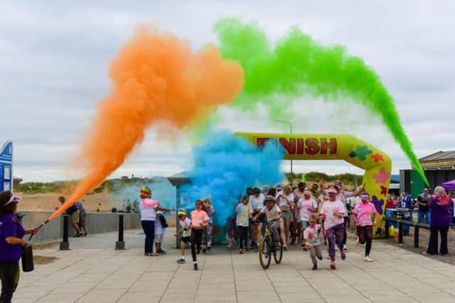 The start of the Hartlepool & District Hospice Colour Run at Seaton Carew last year.